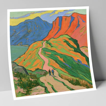 Bold Fells and Mountain Walkers lake district walking art print