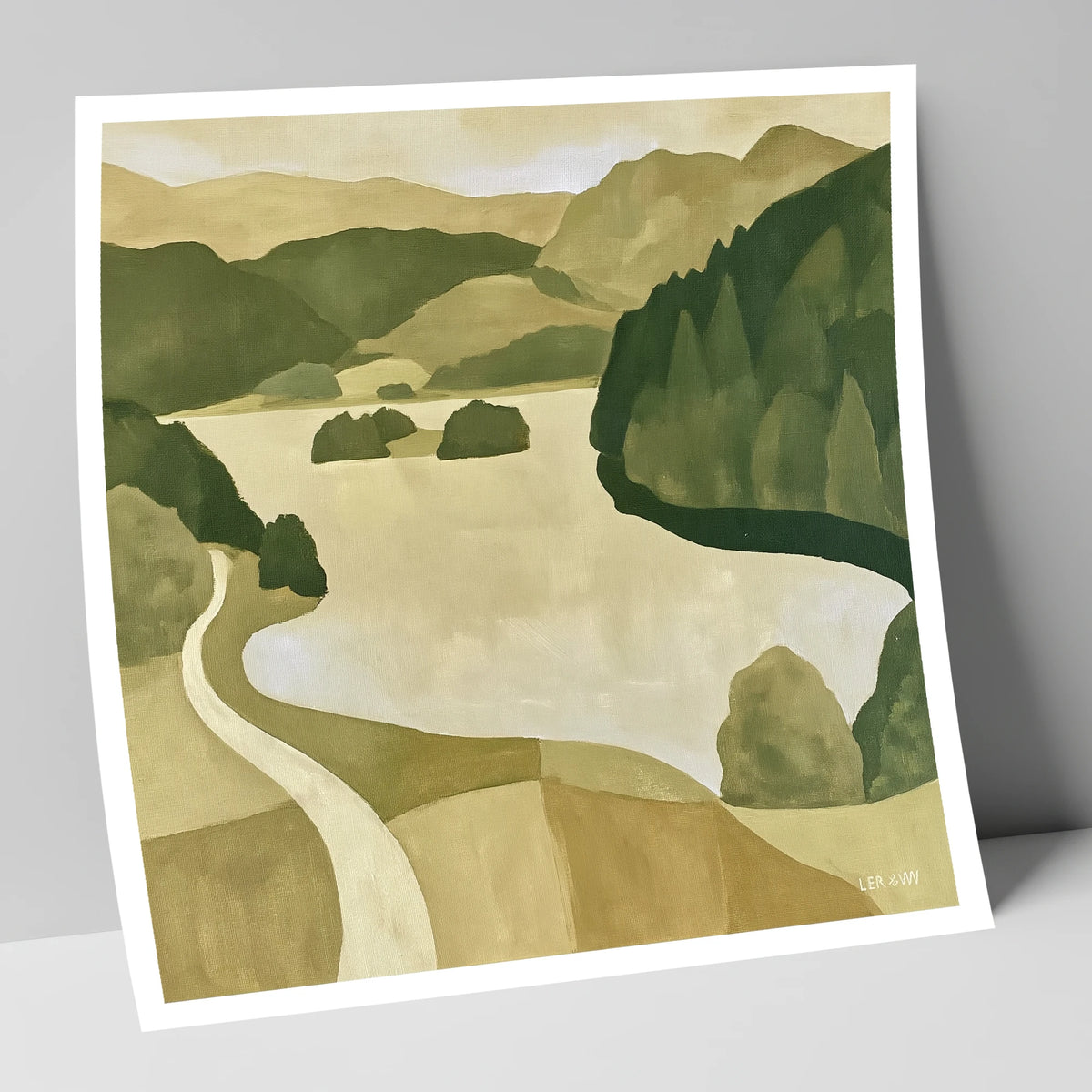 Winding Path at Rydal Water lake district lake art print
