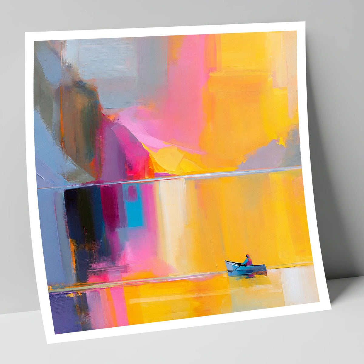 Vibrant Lake Kayaking in Gold lake district walking art print