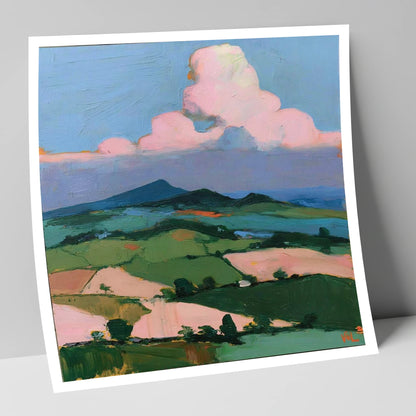 Blush Clouds Over Rolling Fells lake district fell art print