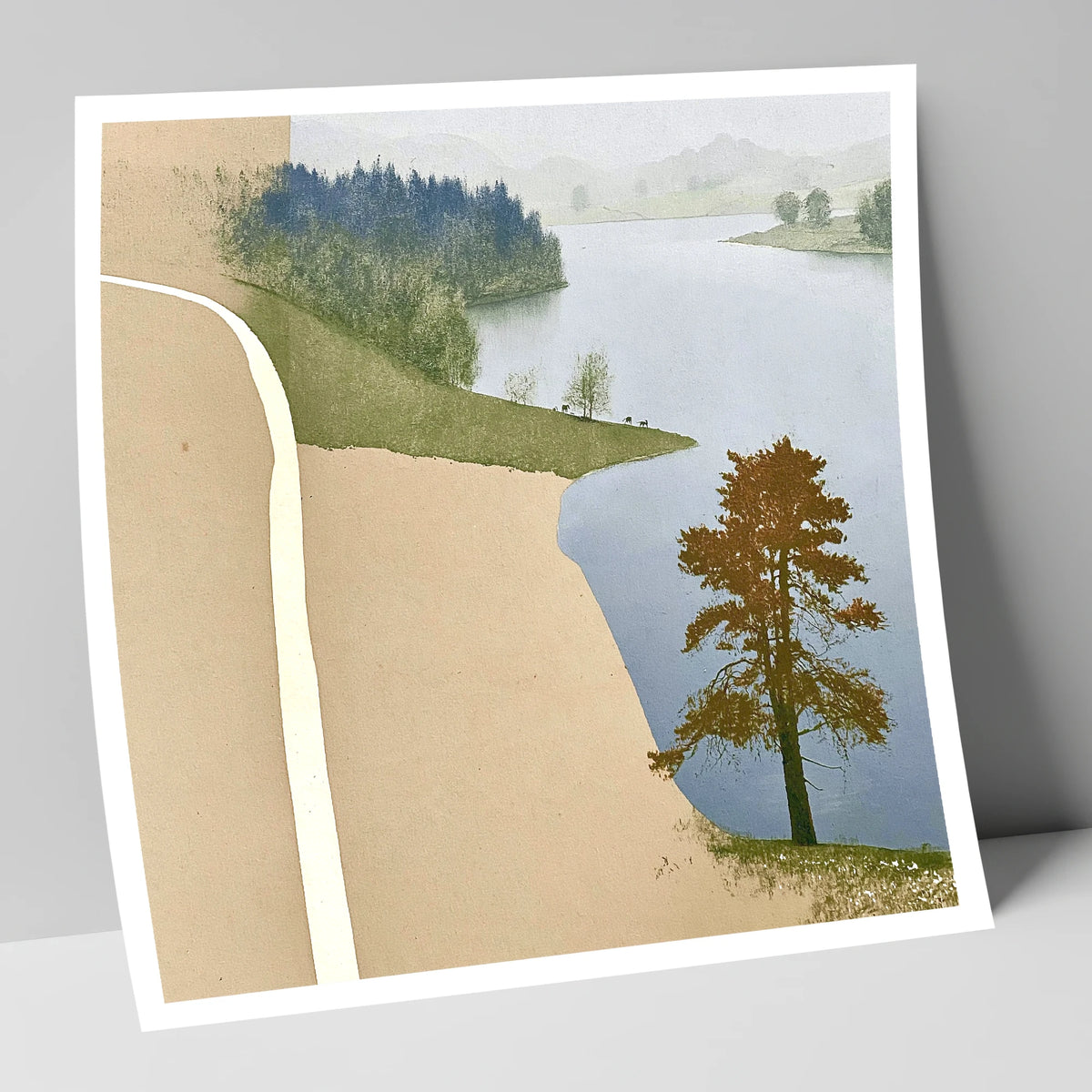 Lone Tree at Tarn Hows lake district lake art print