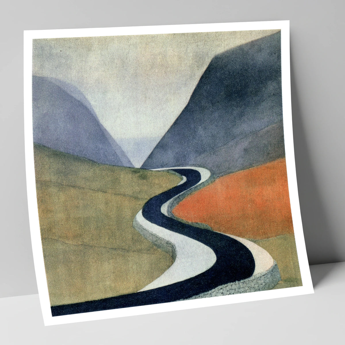 Sweeping Mountain Pass Road lake district valley art print
