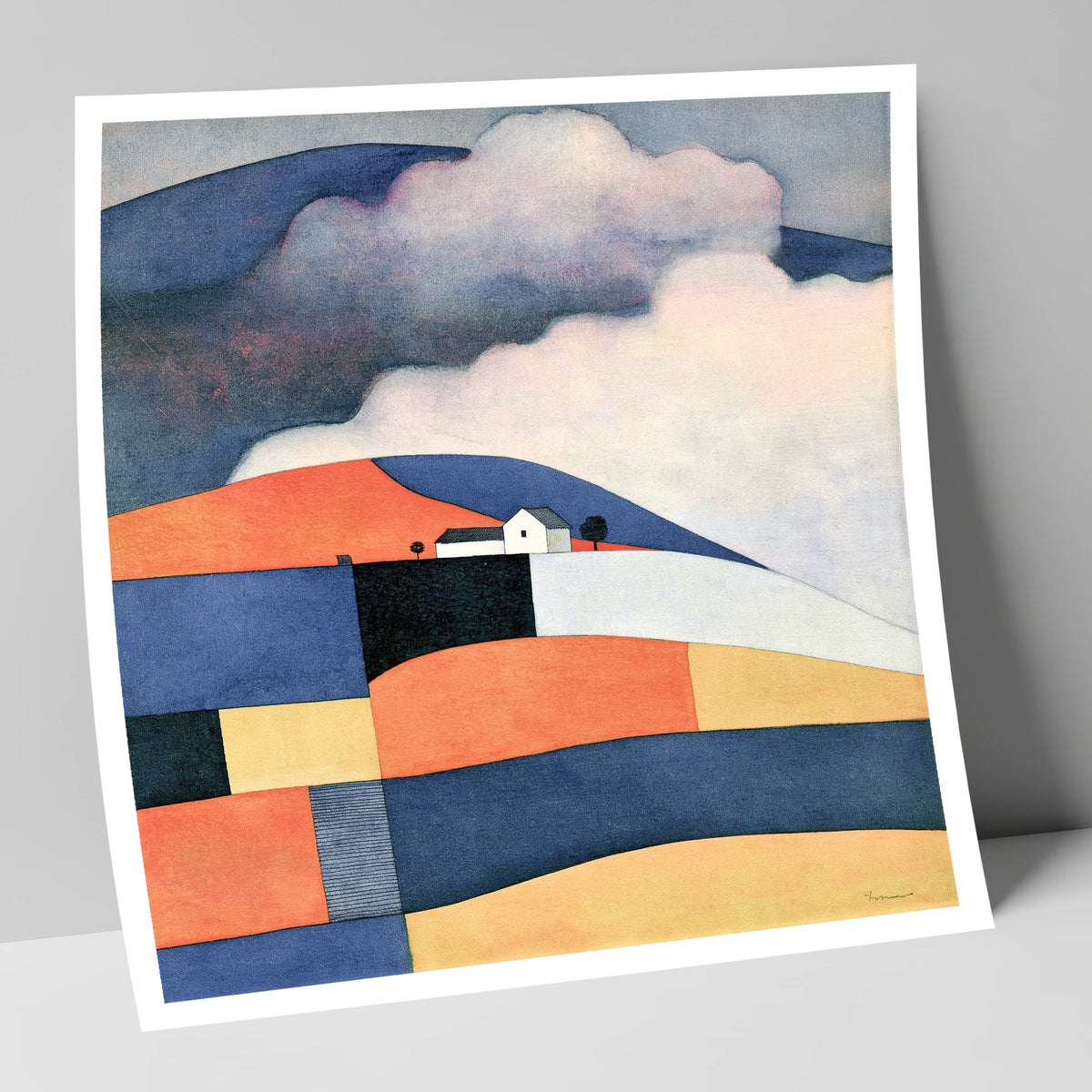 Patchwork Rolling Fells Under Cloud lake district fell art print