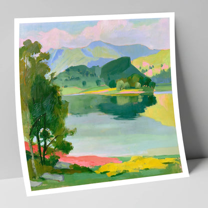 Colourful Fells and Teal Lake lake district lake art print