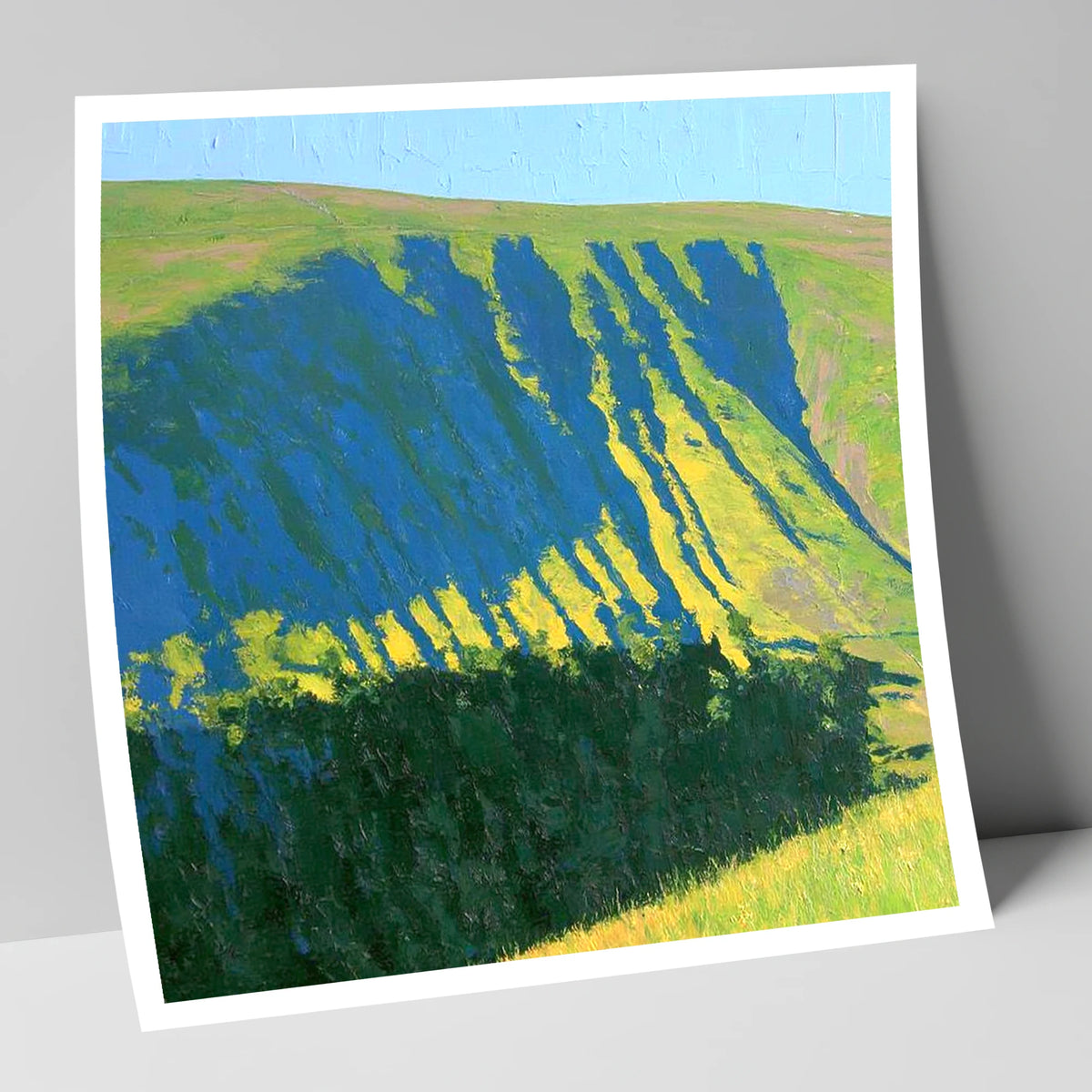 Sunlit Gullies of Wether Hill lake district fell art print