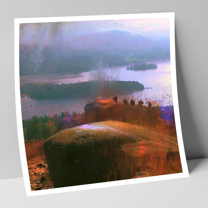 Misty Bowness from Brant Fell lake district village art print