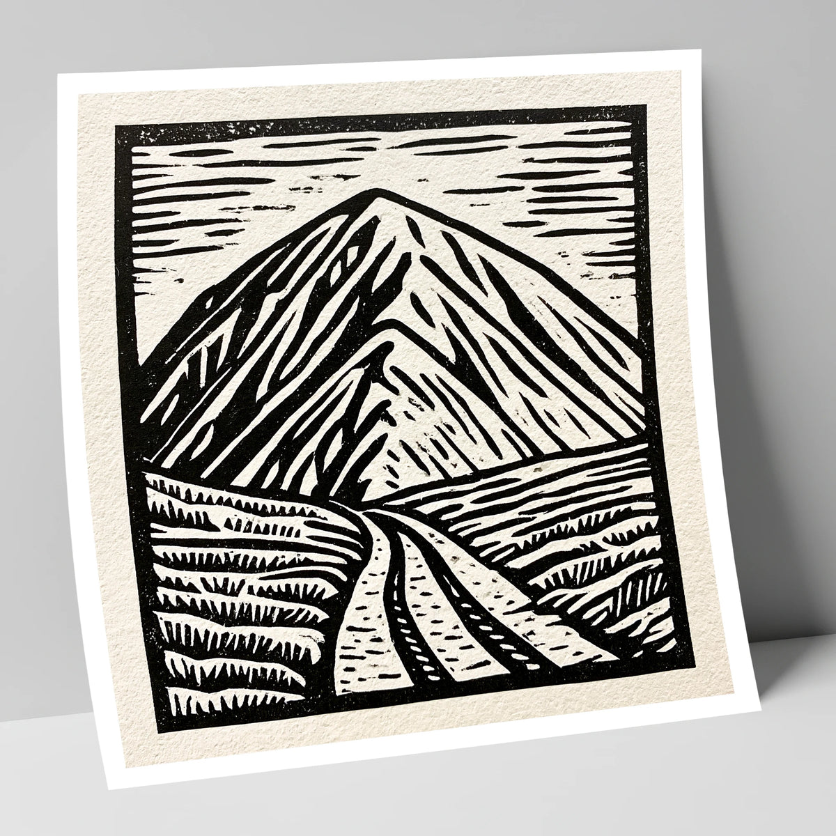 Bold Monochrome Blencathra Peak lake district fell art print