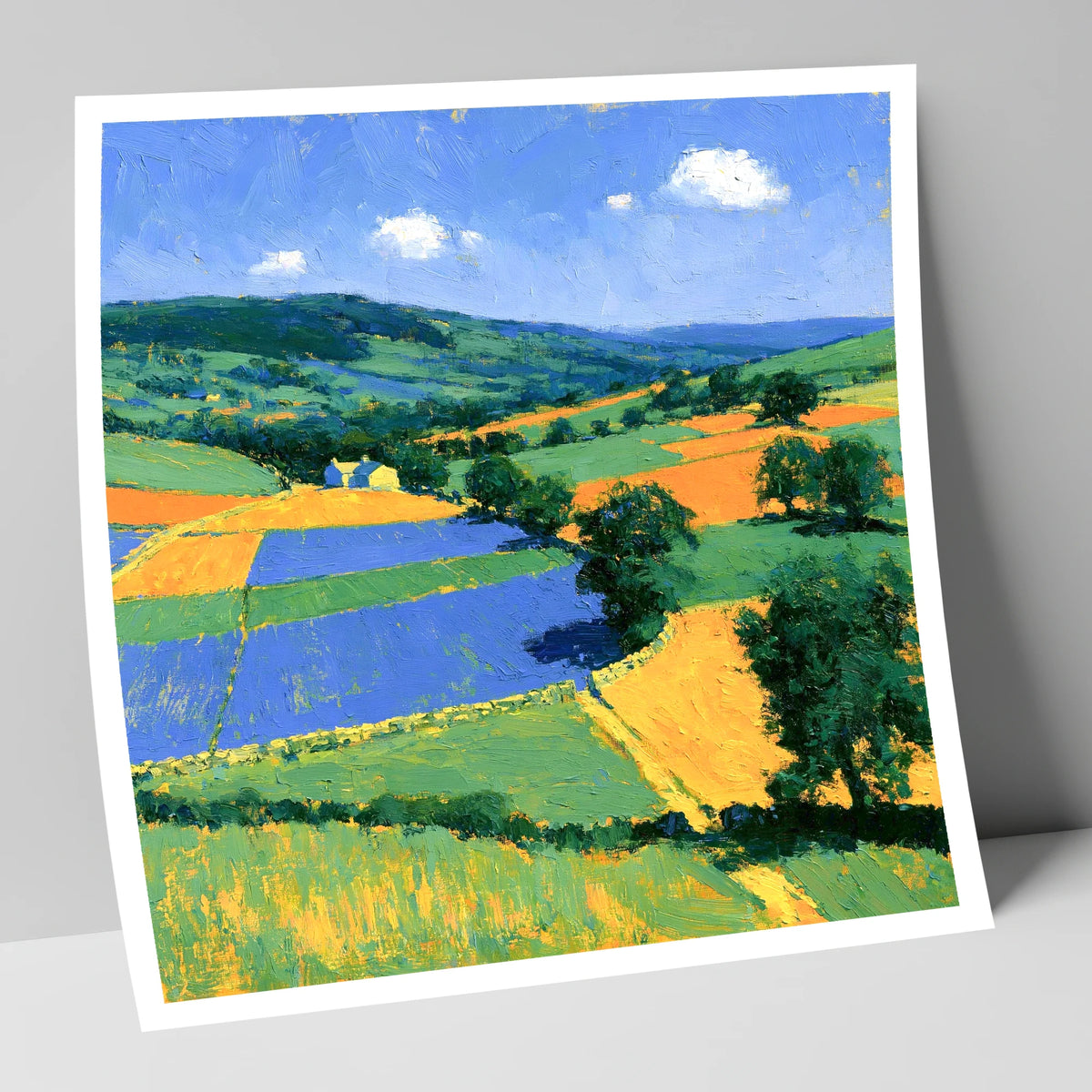 Colourful Dale Patchwork Fields lake district valley art print