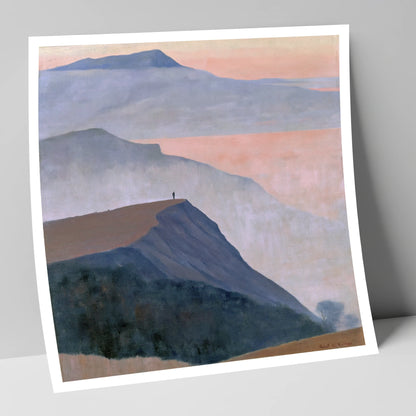 Misty Mountain Ridge at Dusk lake district fell art print
