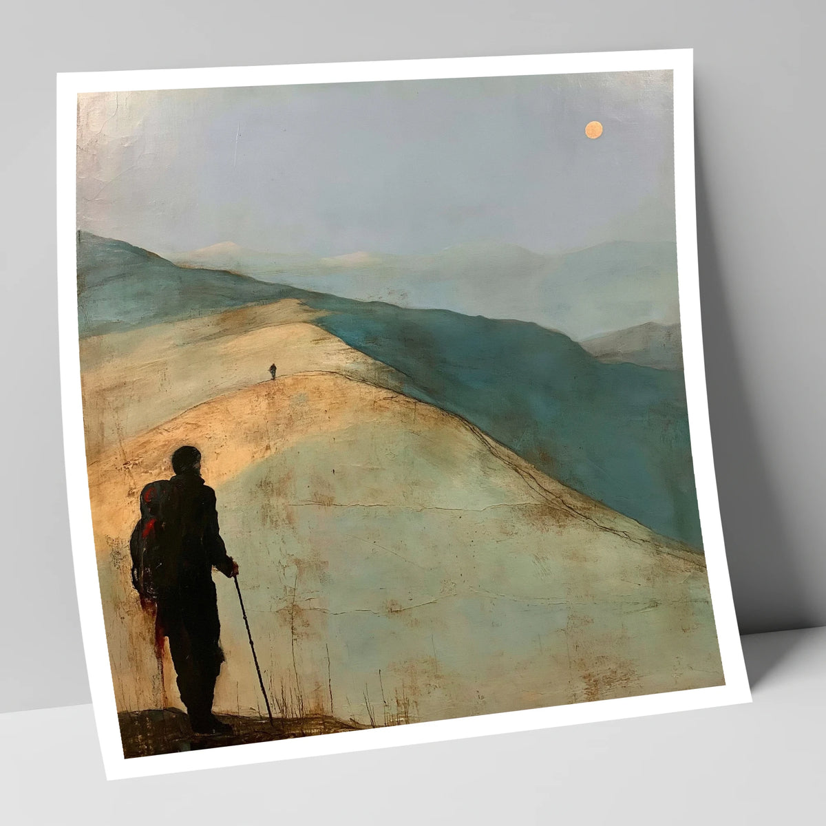 Fell Walker on the Golden Ridge lake district walking art print