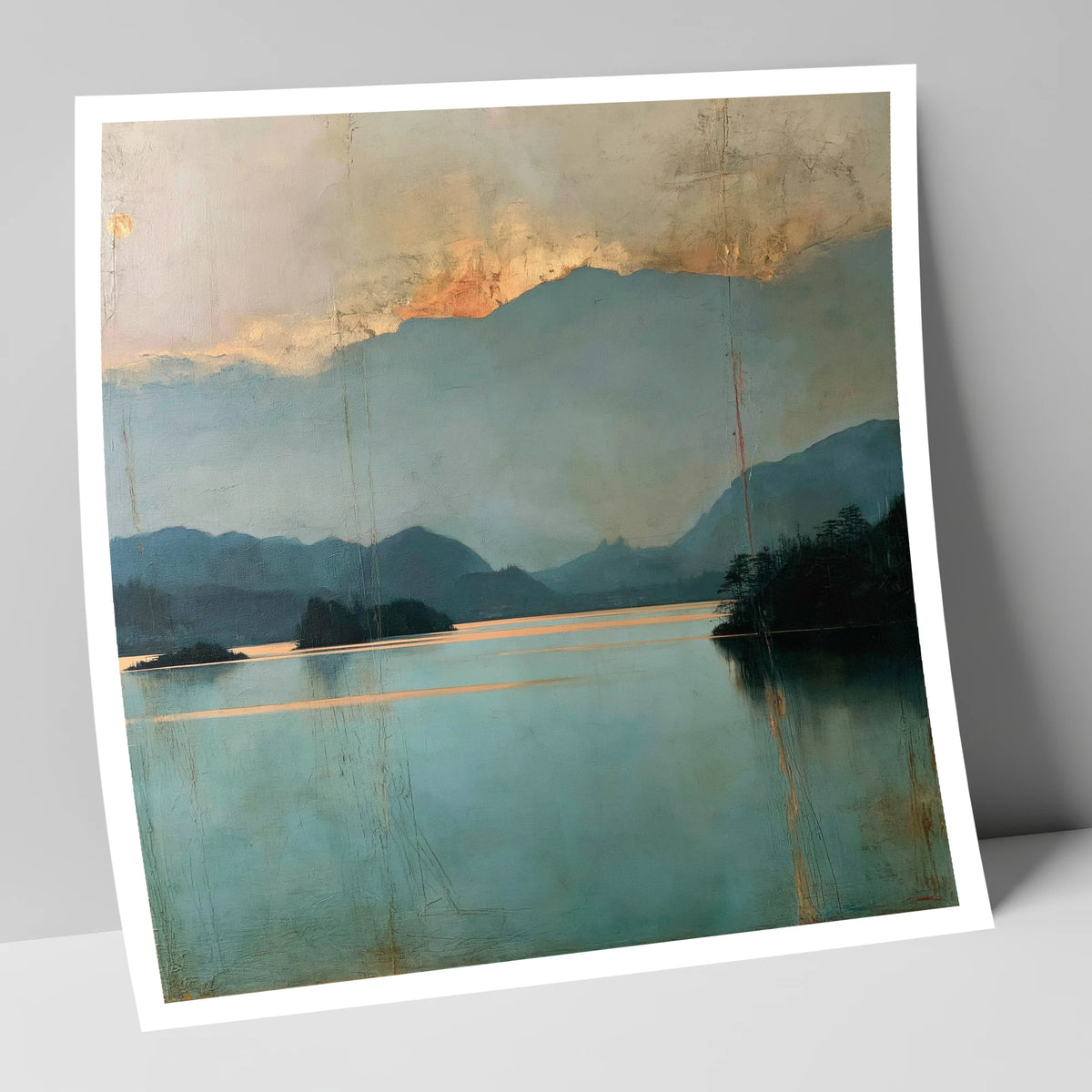 Golden Cloud Break at Derwentwater lake district lake art print