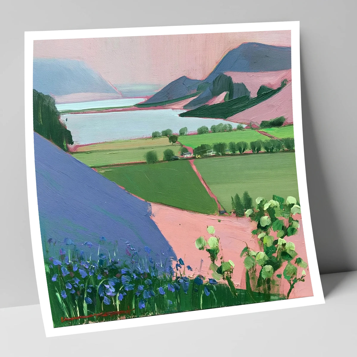 Pastel Crummock Water From Rannerdale lake district lake art print