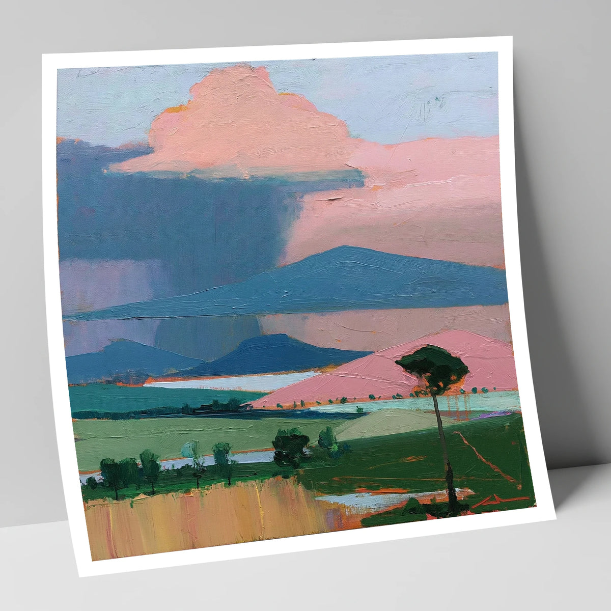 Teal Storm Over Lakeland Fells lake district sky art print