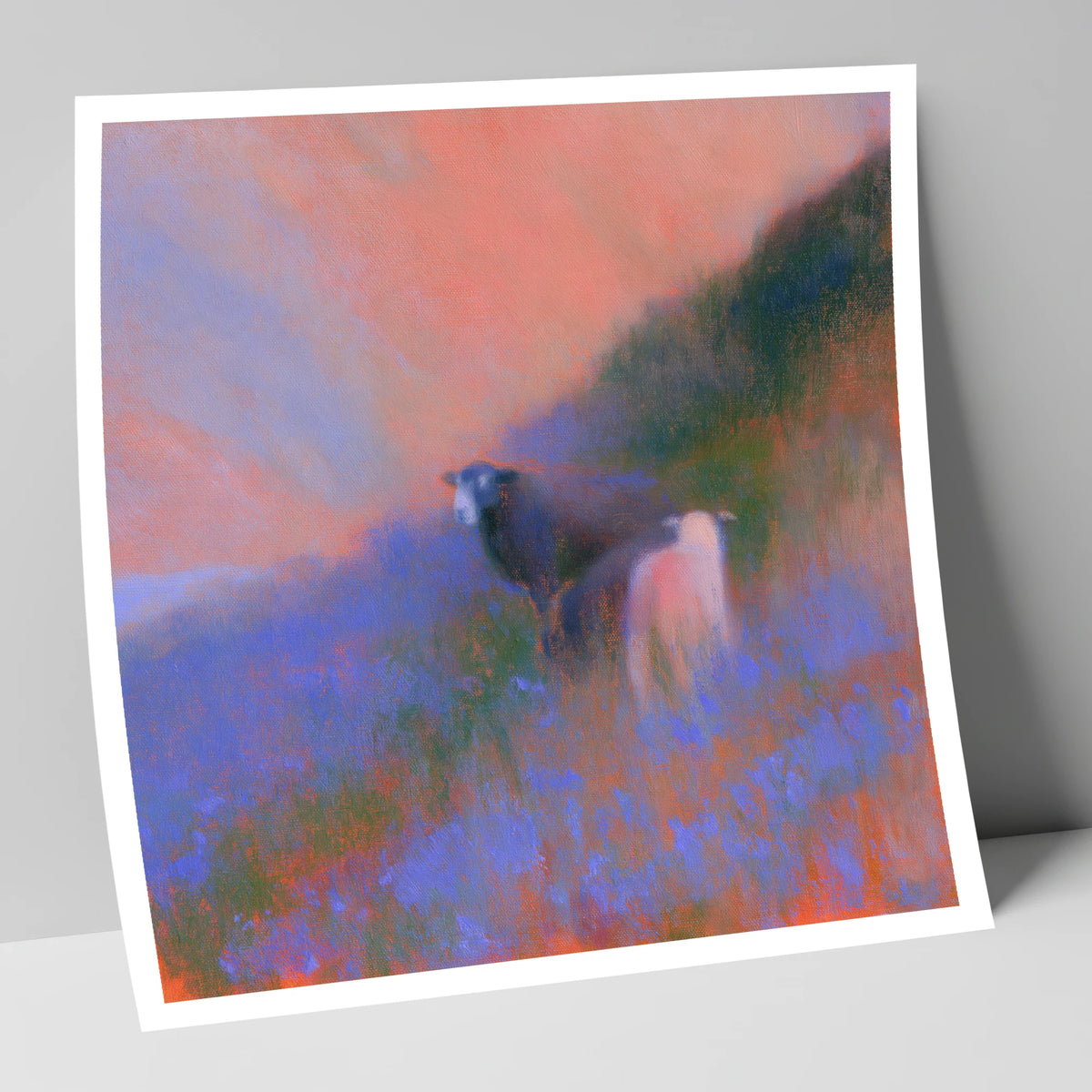 Twilight Herdwicks on the Fell lake district wildlife art print