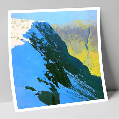 Birkhouse Moor Snowy Ridge lake district fell art print