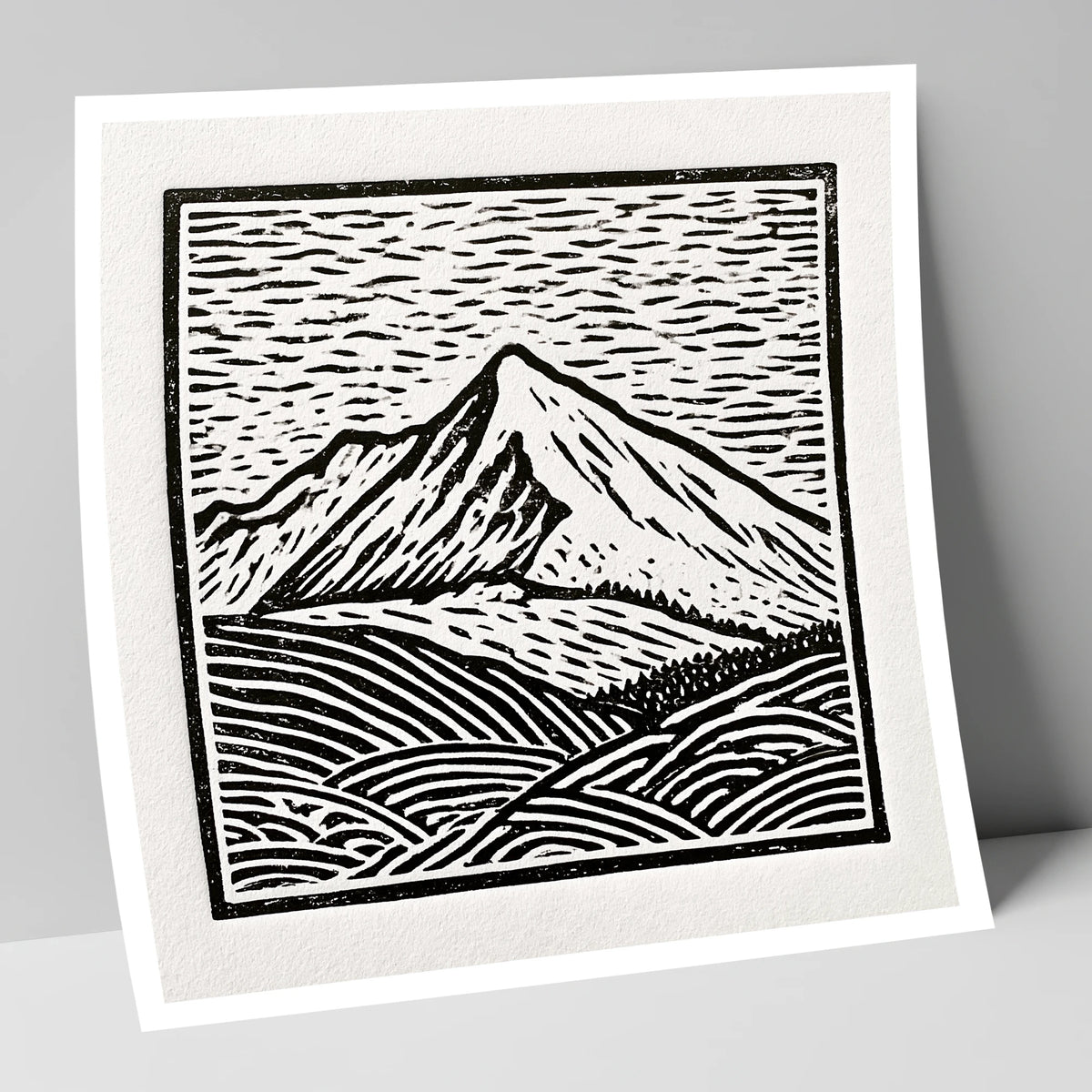 Stark Monochrome Skiddaw Peak lake district fell art print
