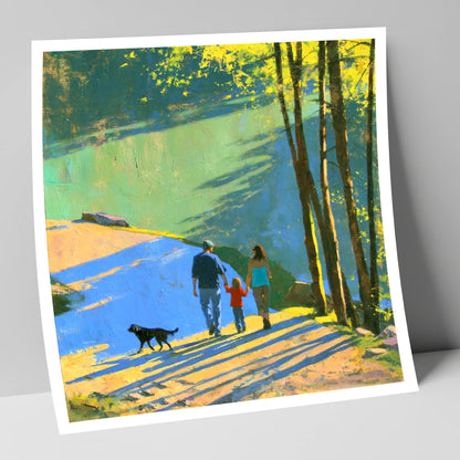 Sunlit Aira Force Dog Walk gifts for dog walkers art print