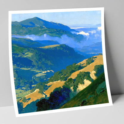 Sunlit Fells and Valley Mist lake district sky art print