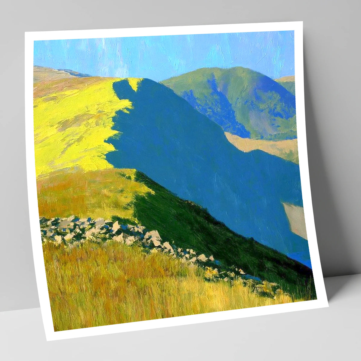 Vibrant Sunlight on Yoke Ridge lake district fell art print