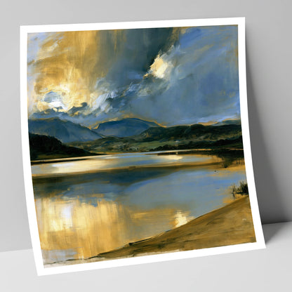 Ochre Dawn Over Still Lake lake district lake art print