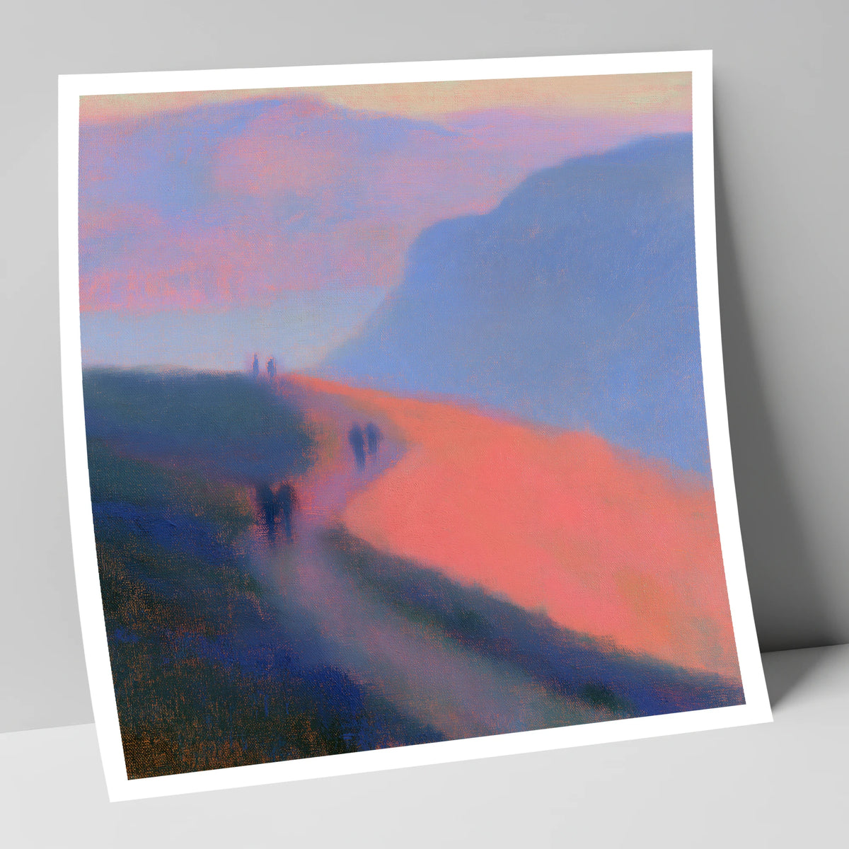 Twilight Walkers on a Fell Path lake district walking art print