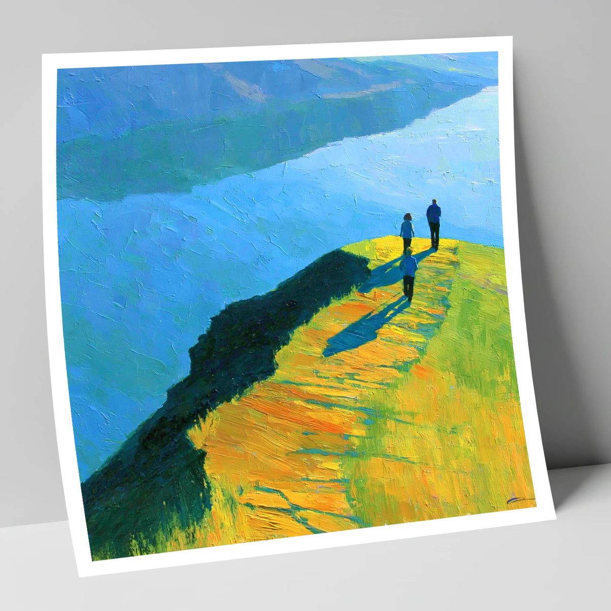 Radiant Ridge Walk Overlooking Blue Lake lake district fell art print