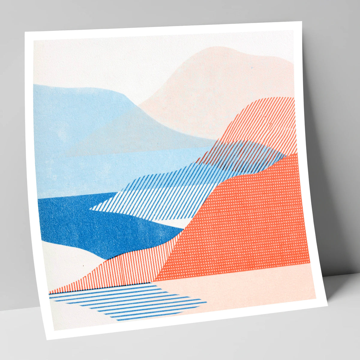Modern Eskdale Valley in Coral lake district valley art print