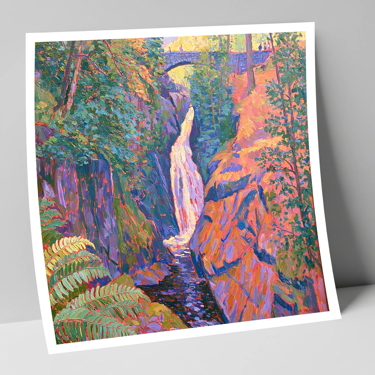 Vibrant Aira Force Waterfall lake district waterfall art print