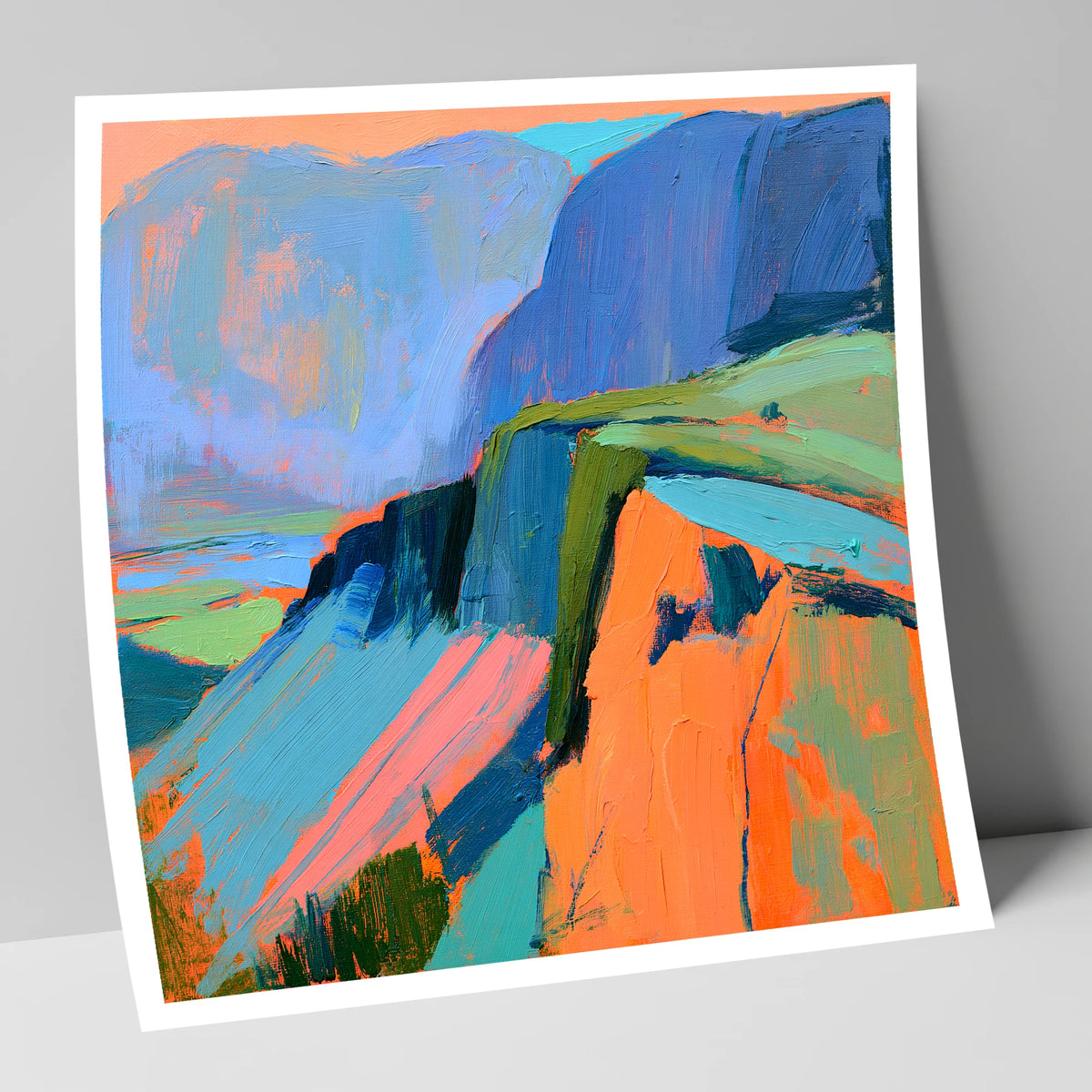 Vivid Mountain Ridge In Mist lake district fell art print