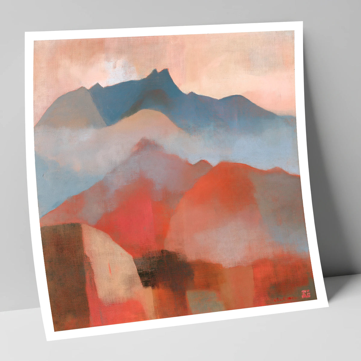 Terracotta and Slate Mountain Ridge lake district fell art print