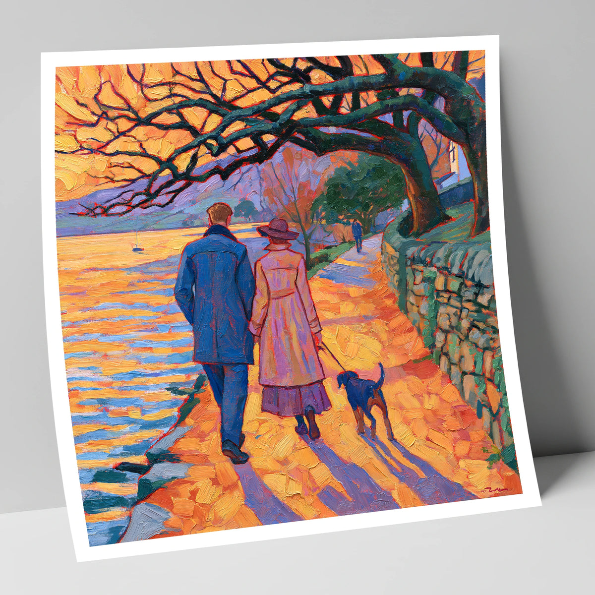 Sunset Dog Walk at Hawkshead gifts for dog walkers art print