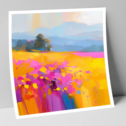 Vibrant Upland Hay Meadow lake district wildflower art print