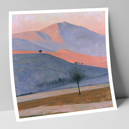Golden Evening Light on Fells lake district sky art print