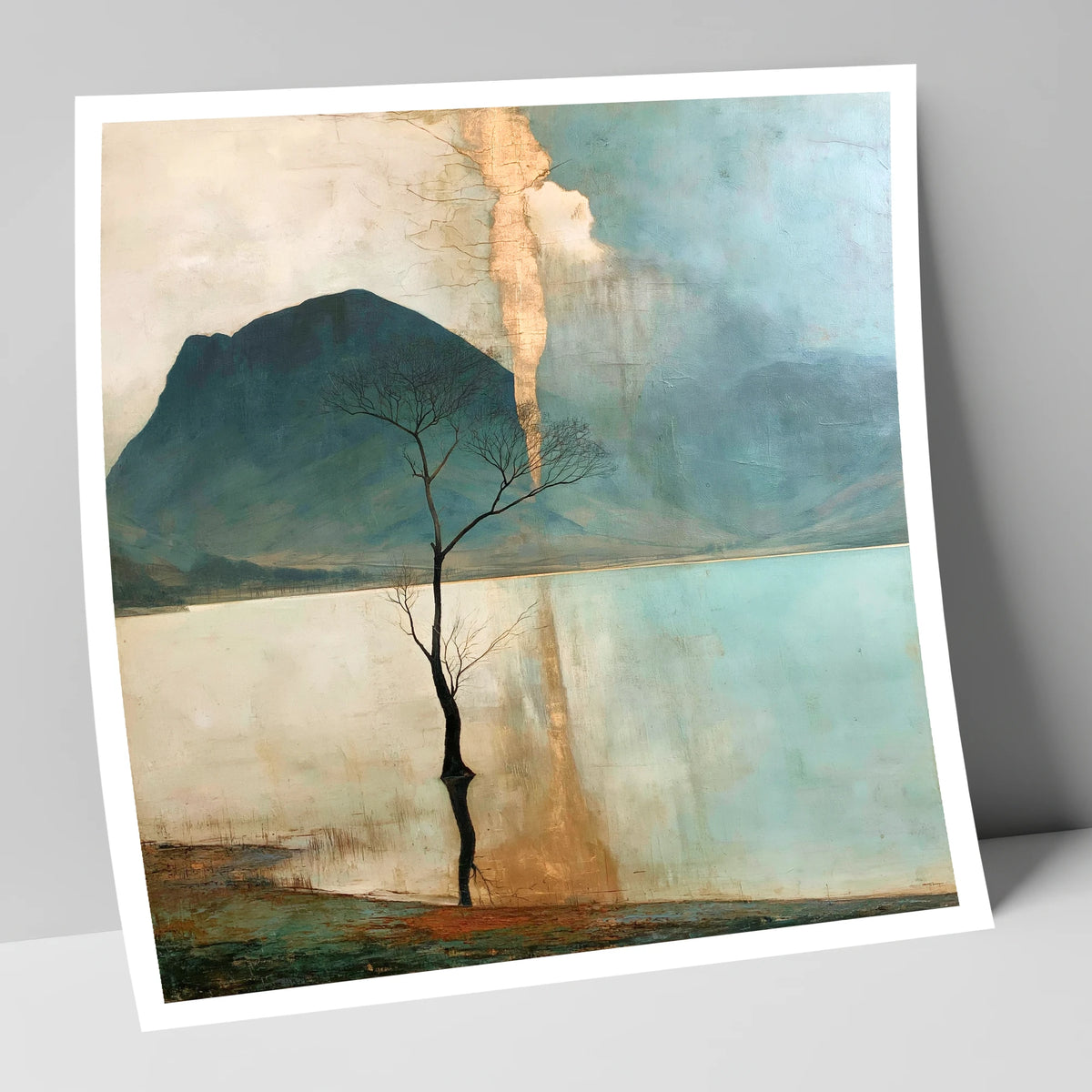 Buttermere Tree in Golden Light lake district lake art print