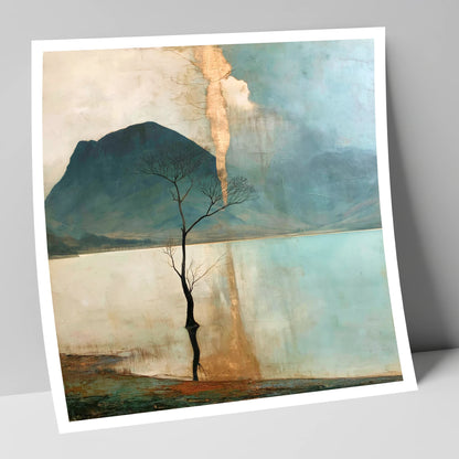 Buttermere Tree in Golden Light lake district lake art print
