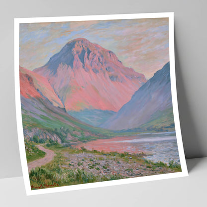 Pink Light Over Great Gable lake district fell art print
