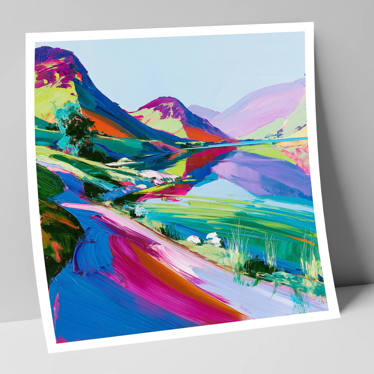 Vibrant Fells Across the Lake lake district lake art print