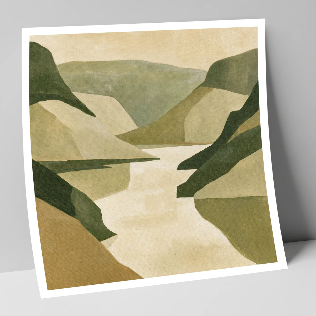 Geometric Fells and Pale Lake lake district lake art print