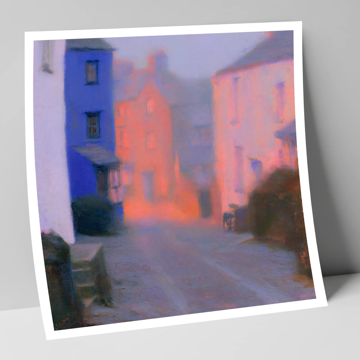 Twilight Haze Over Village Street lake district village art print