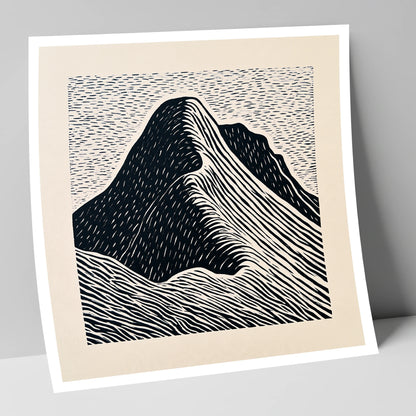 Great Gable Graphic Contours lake district fell art print