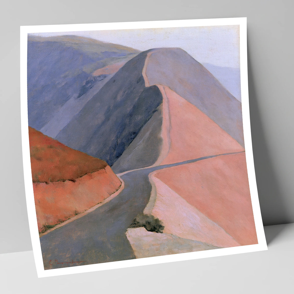 Winding Mountain Pass in Pastel lake district valley art print