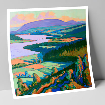 Vibrant Bassenthwaite Lake and Fells lake district lake art print