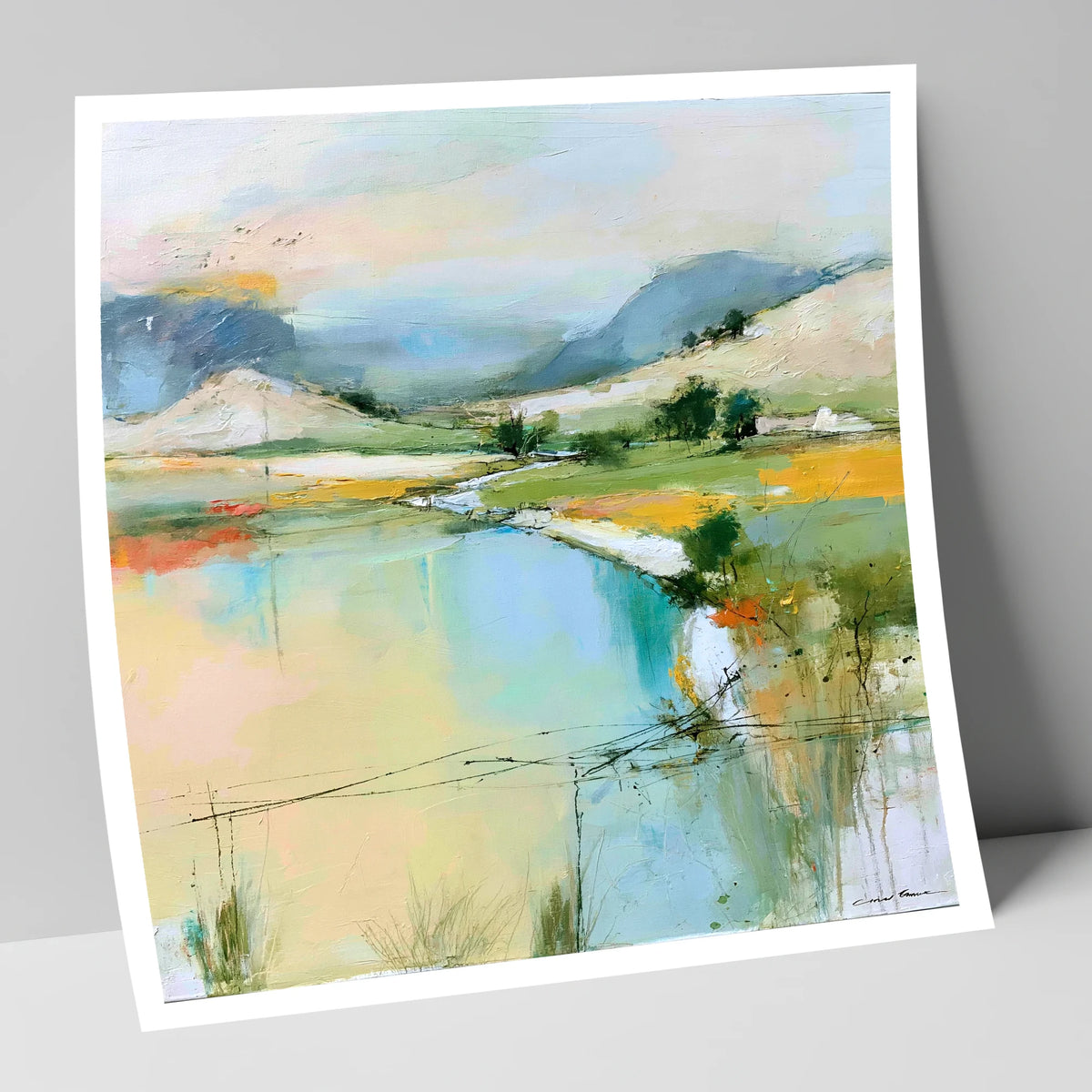 Golden Evening on the Fells lake district sky art print