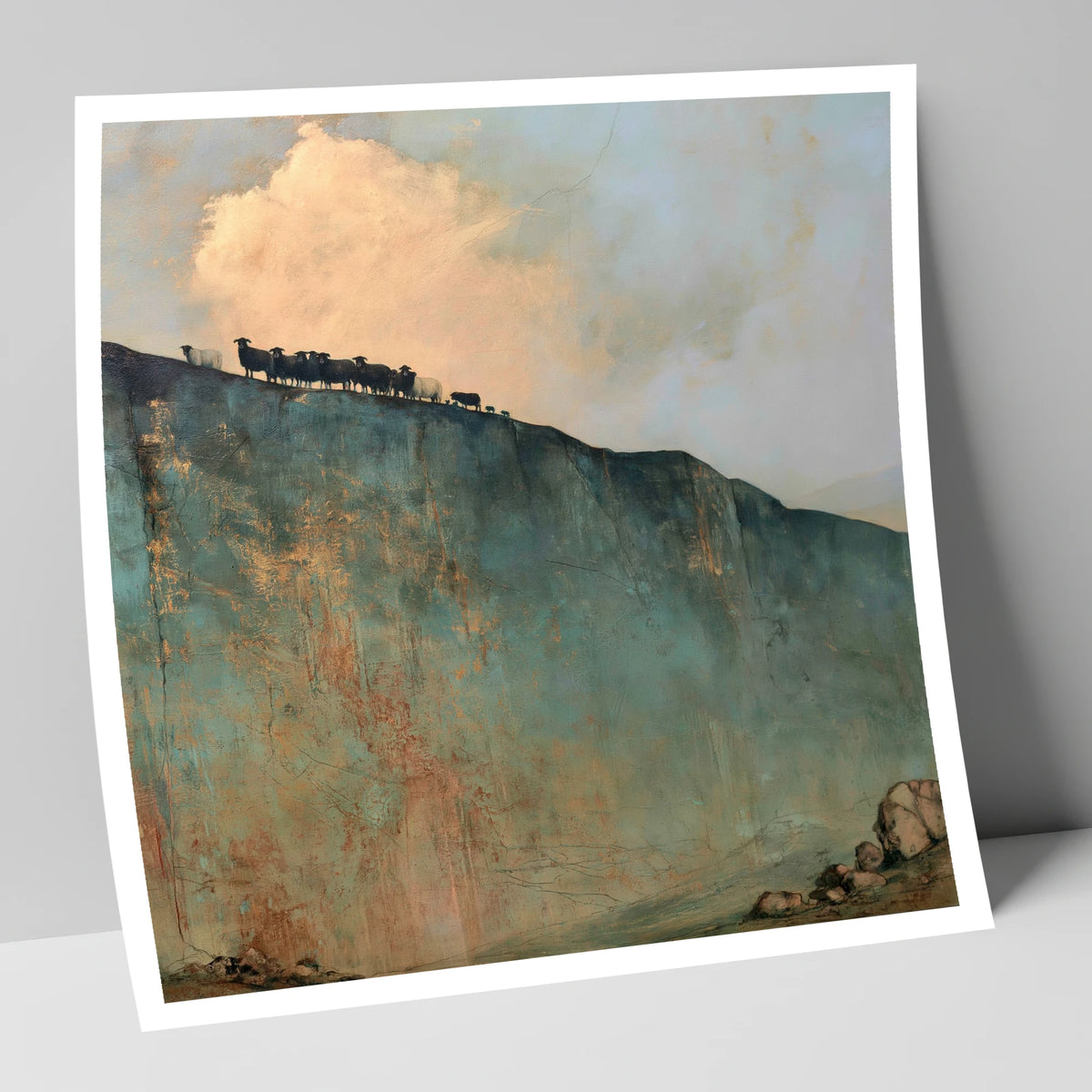 Herdwicks on a Fell Skyline lake district wildlife art print