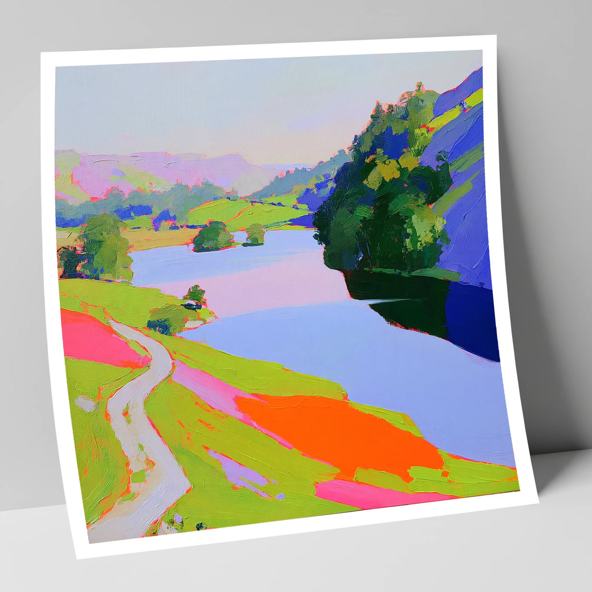 Vibrant Path by Rydal Water lake district lake art print
