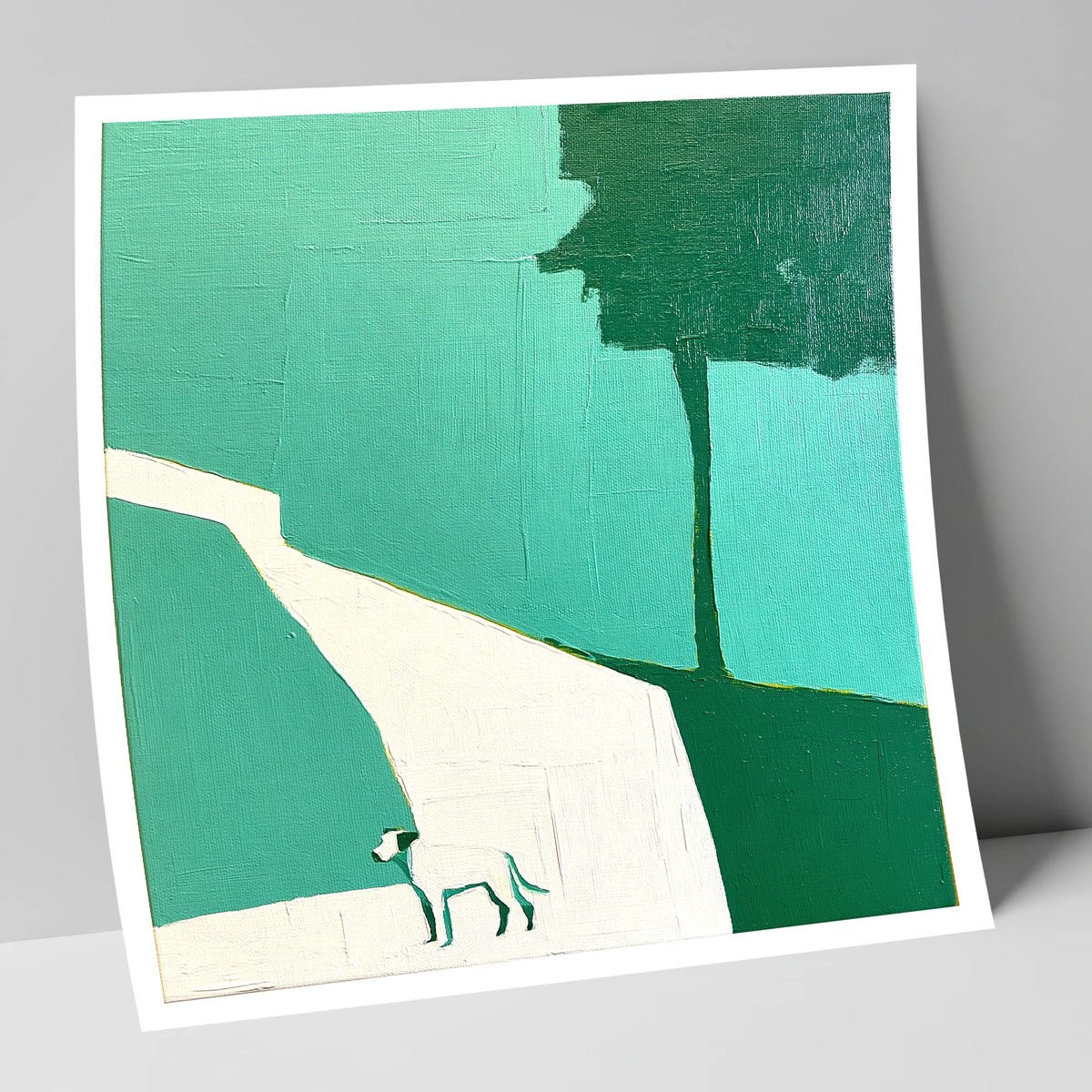 Abstract Hawkshead Dog Path gifts for dog walkers art print