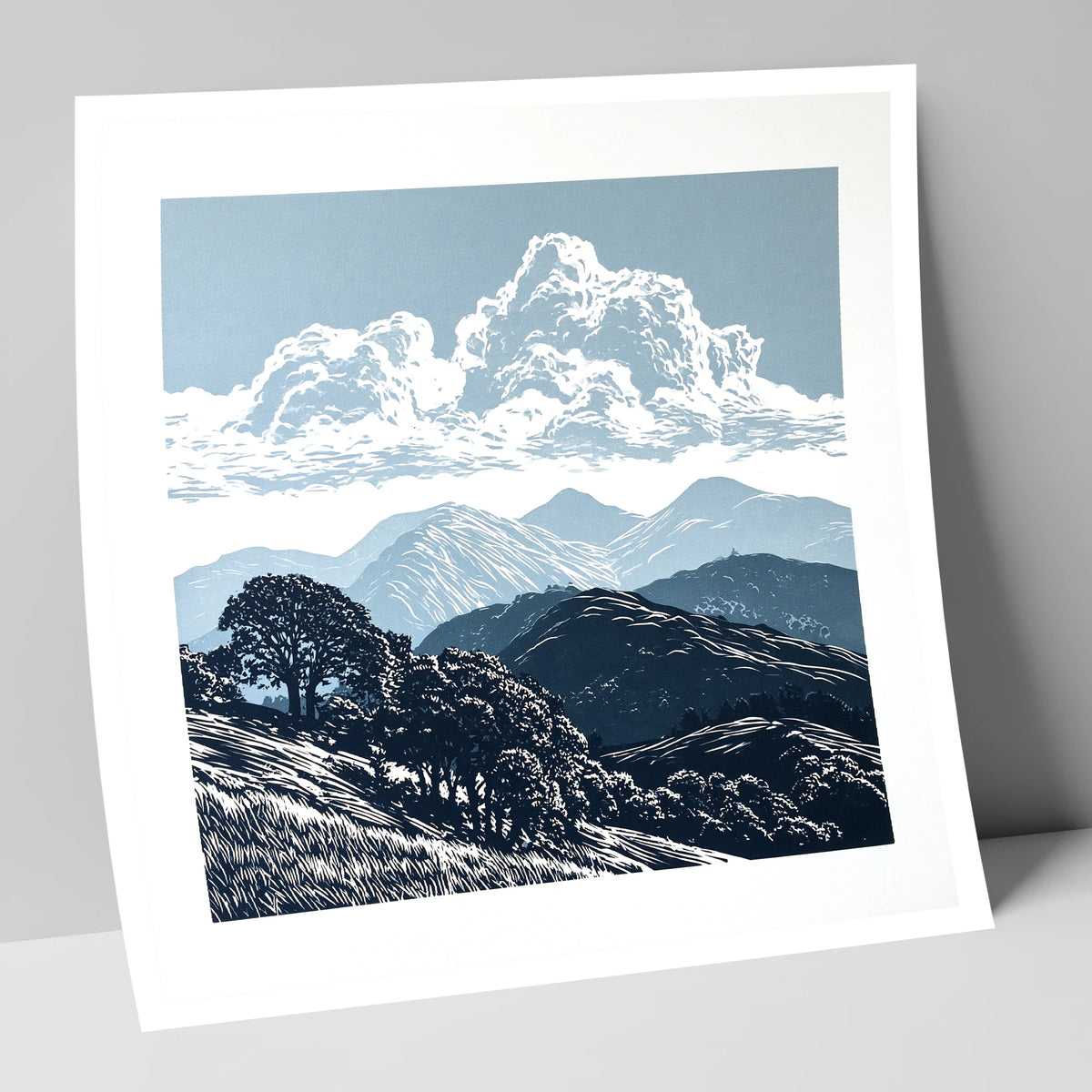 Rolling Fells Beneath Towering Clouds lake district fell art print