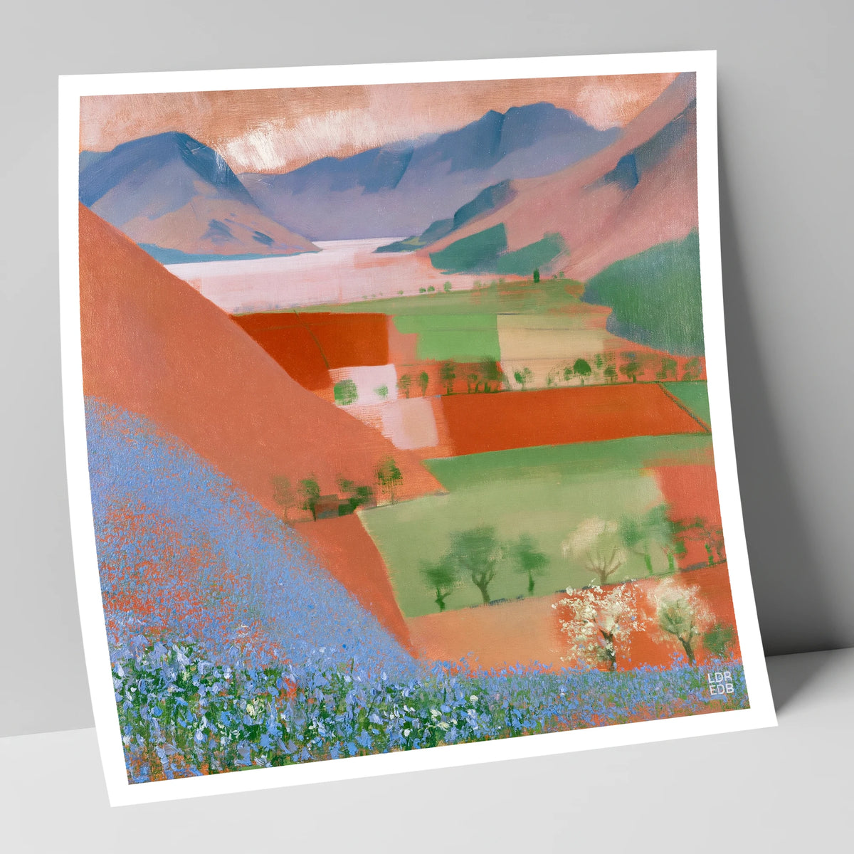 Rannerdale Bluebells Over Crummock Water lake district lake art print