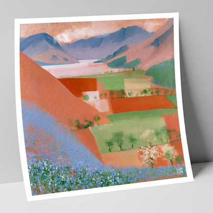 Rannerdale Bluebells Over Crummock Water lake district lake art print