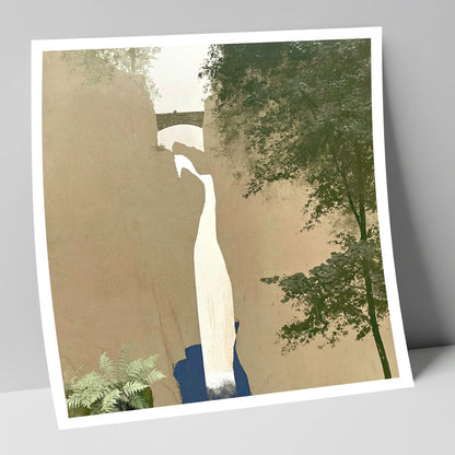 Aira Force Gorge and Bridge lake district waterfall art print